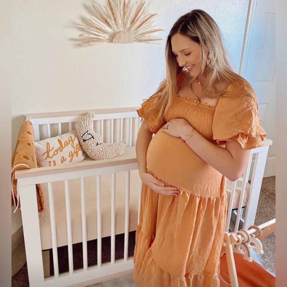 Pink Blush Maternity Sunset Orange Dress🧡🔆